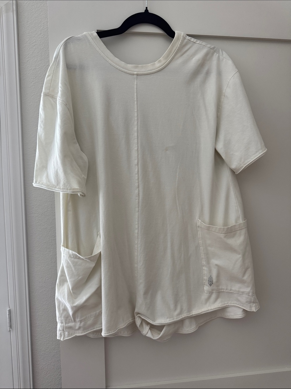 Oversized Cream Pocket romper